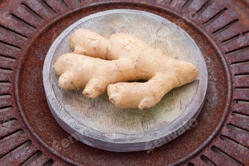 Preview: ginger root on the table, closeup view