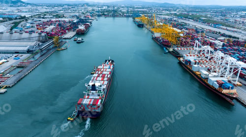 Preview: Shipyard Cargo Container Sea Port Freight forwarding service logistics and transportation.