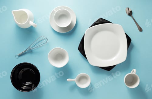 Preview: kitchenware at abstract background