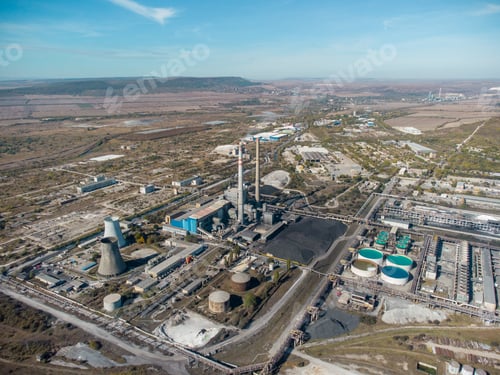 Preview: Aerial view of chemical plant, power plant