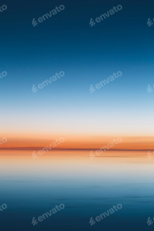 Preview: The view to the clear line of the horizon where land meets sky