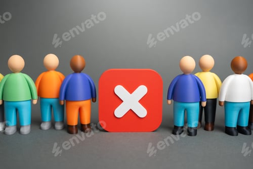 Preview: A group of people and a sign of disagreement. Refusal, non-recognition, and collective protest