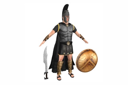 Preview: Dark Spartan Warrior with Spear