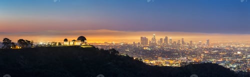 Preview: USA, California, Los Angeles, Cityscape and Griffith Observatory, Blue hour