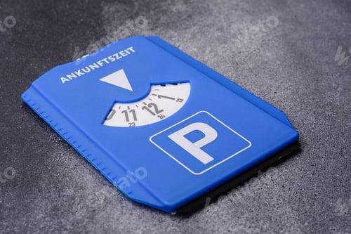 Preview: A parking disc, permit, or ticket for measuring time and paying municipal services. A parking disc