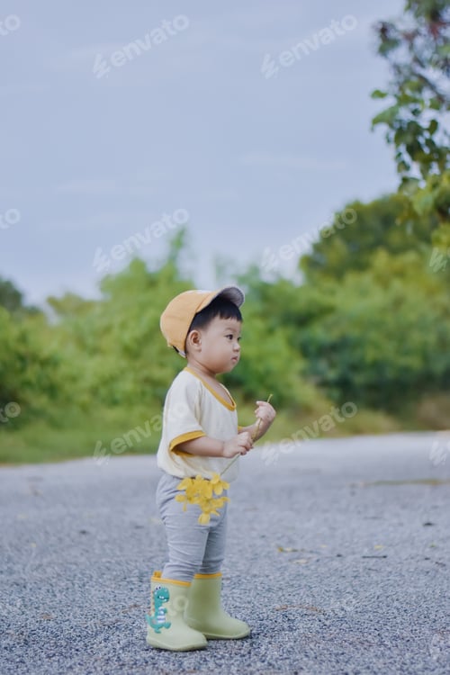 Preview: Cute Boy playing in the park, Sweet Little baby boy enjoying
