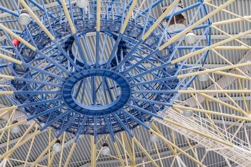 Preview: Structural architectural chandelier with tubes net pattern i