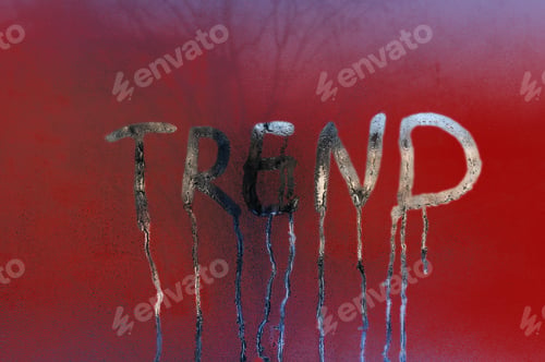 Preview: The destruction is the end of the trend. the word is a trend on wet glass