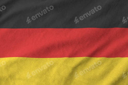 Preview: Germany flag depicted on folded wavy fabric of old cloth