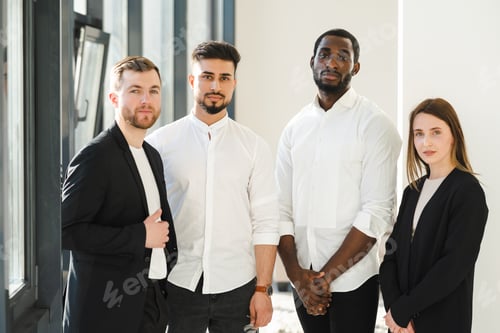 Preview: Group of multiracial company employees in the office