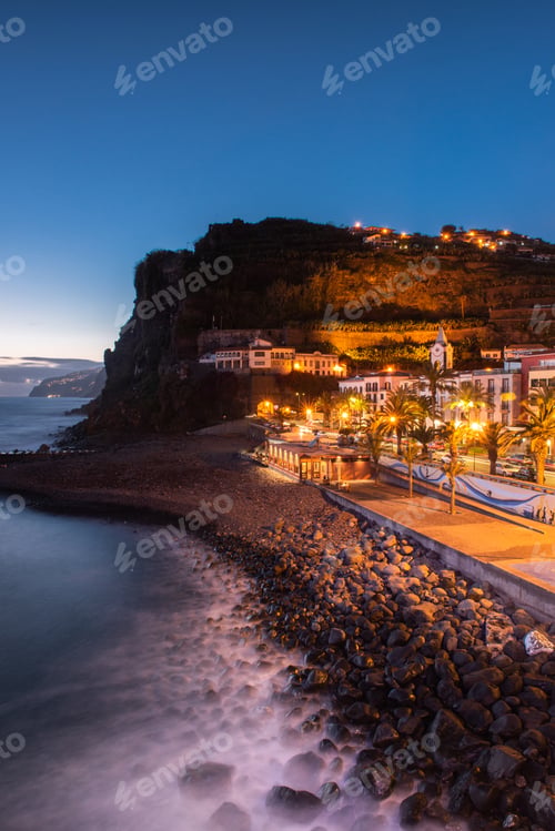 Preview: Illuminated town of Ponta do Sol, Madeira, Portugal
