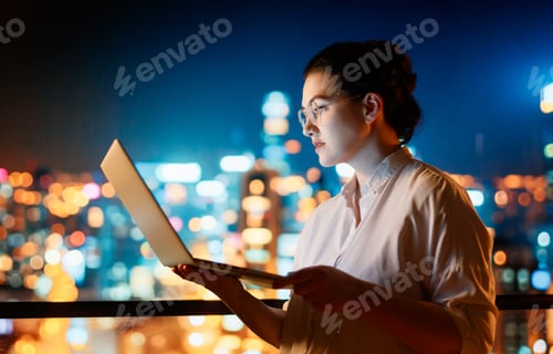 Preview: businesswoman working on laptop