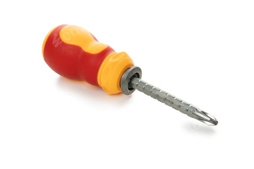 Preview: Red and yellow screwdriver isolated on white background