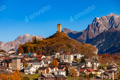Preview: Scenic view, Ardez, Engadin, Saint Moritz, Switzerland