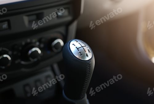 Preview: Close up view of a gear lever shift.