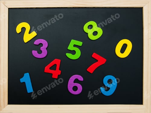 Preview: colorful wooden numbers