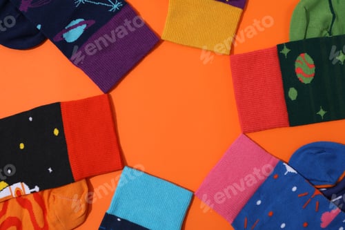 Preview: Casual clothes and wearing concept - socks, clothes for foot