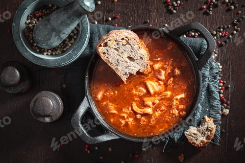 Preview: Ready to eat tripe soup made of beef and vegetables
