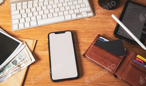 Preview: Smart phone on desk of creative