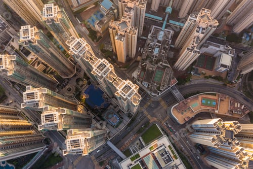 Preview: Tseung Twan O, Hong Kong 08 May 2021: Top down view of Hong Kong city