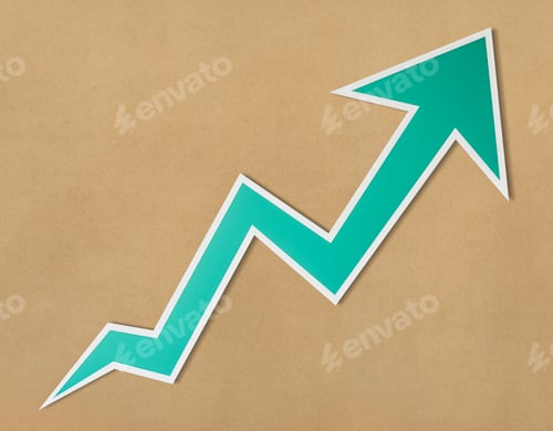 Preview: Growth up arrow icon isolated