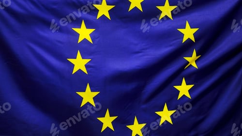 Preview: Closeup shot of wavy European Union flag