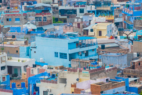 Preview: Aerial view of Jodhpur Blue City. Jodphur, Rajasthan, India