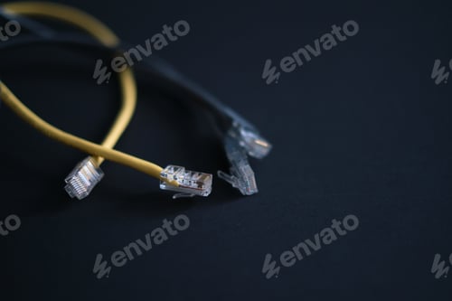 Preview: The image showcases network cables essential for high-speed data transmission, reflecting the