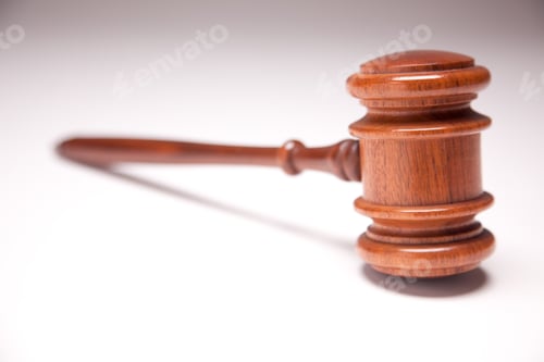 Preview: Gavel on Gradated Background with Selective Focus.