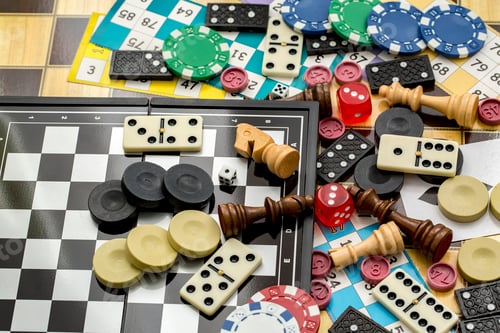Preview: Various board games, leisure, hobby. Background games.