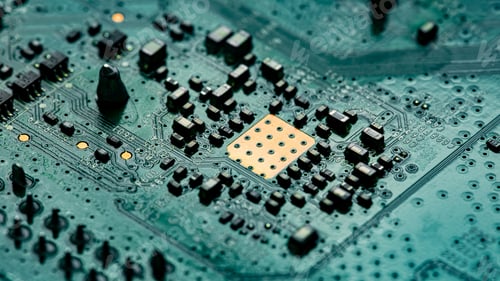 Preview: Macro Close up of printed wiring on PC circuit board