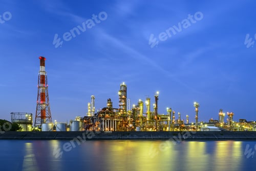 Preview: Oil Refineries Line A River In Yokkaichi, Japan. The City Has Been A Center For The Chemical