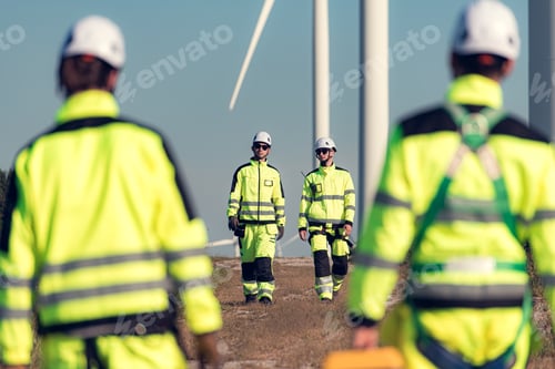 Preview: The engineering and technical team is preparing to install a large wind turbine
