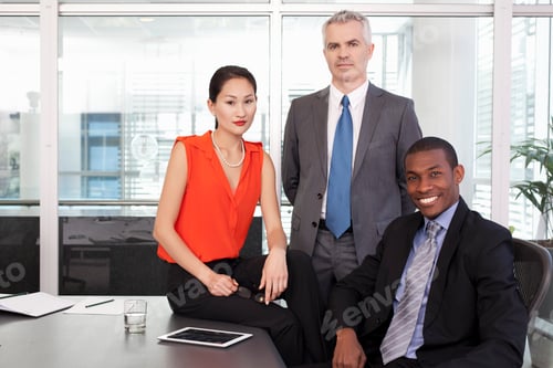 Preview: Portrait of manager and partners in office