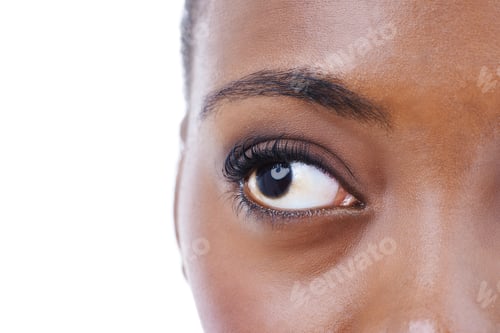 Preview: Looking at the world through her eyes. Cropped closeup shot of an african american modes eye.
