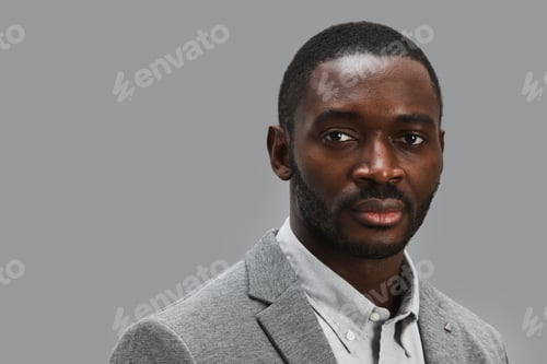 Preview: Handsome Afro-American Businessman on Grey
