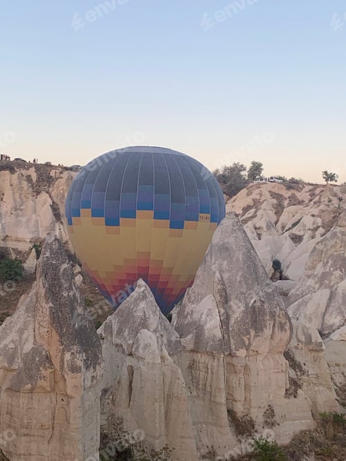 Preview: Hot Air Balloon Over Fairytale Landscape
