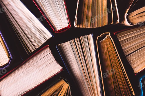 Preview: Old and used books. Knowledge and success in our careers, business and personal lives