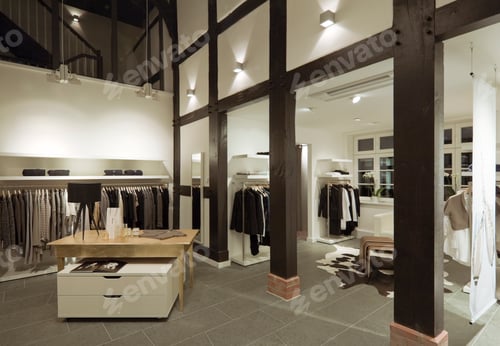 53880,Clothes for sale in modern store