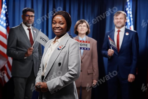 Preview: Female political leader in formalwear