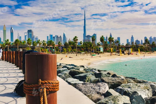 Preview: Beautiful skyline and La Mer beach in the United Arab Emirates