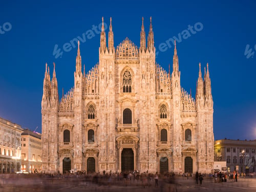 Preview: Milan Cathedral, Piazza Duomo at night, Milan, Lombardy, Italy