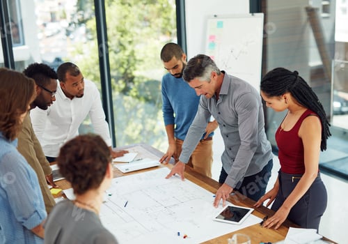 Preview: Design is creativity with strategy. Cropped shot of a group of architects in the boardroom.
