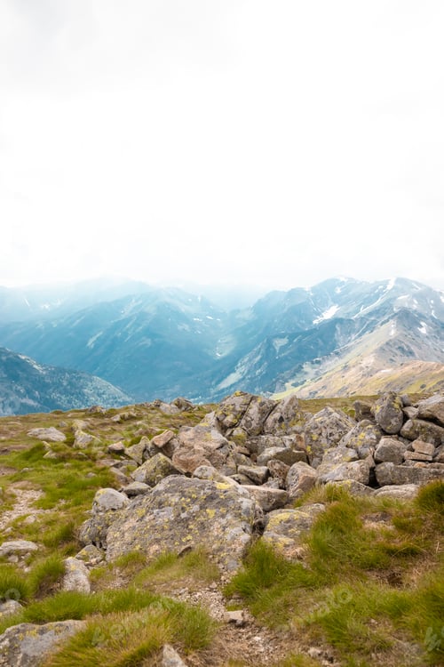 Preview: Landscape with green mountains