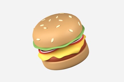 Preview: Cheeseburger 3D Illustrations