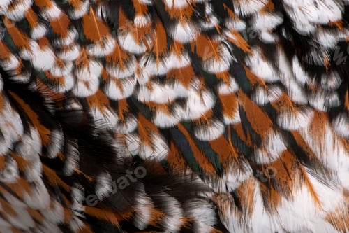 Preview: Close-up of Tollbunt tricolor Polish chicken feathers, 6 months old
