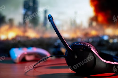 Preview: Gamer Gear: Headset with Microphone and Video Game Controller