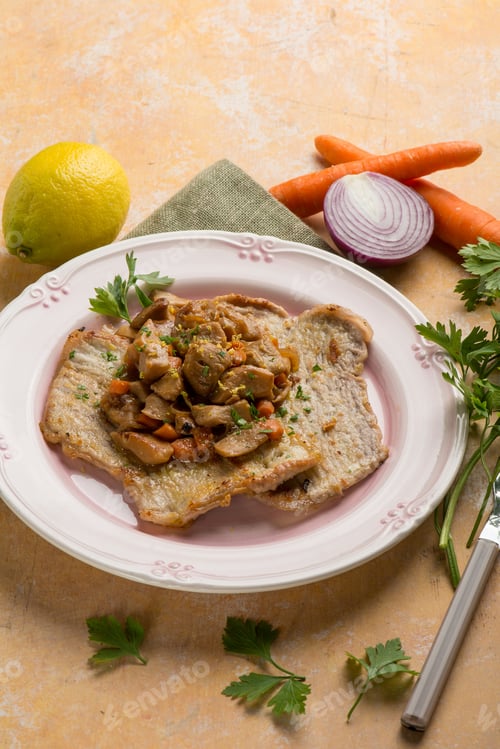 Preview: veal escalope with mushroom