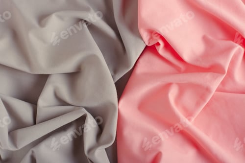 Preview: Gray green and pink crumpled cotton fabric background