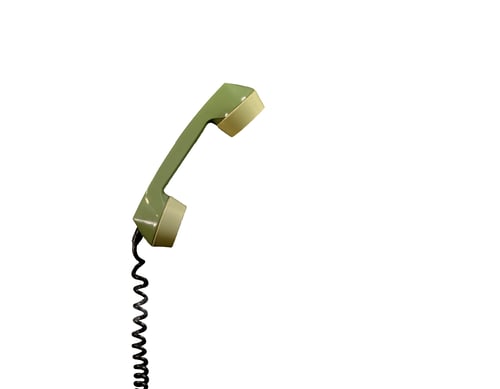 Preview: the telephone receiver of an old retro phone. isolated on a white background